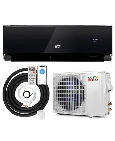 Costway Btu Wifi Enabled Mini Split Air Conditioner and Heater with Heat Pump