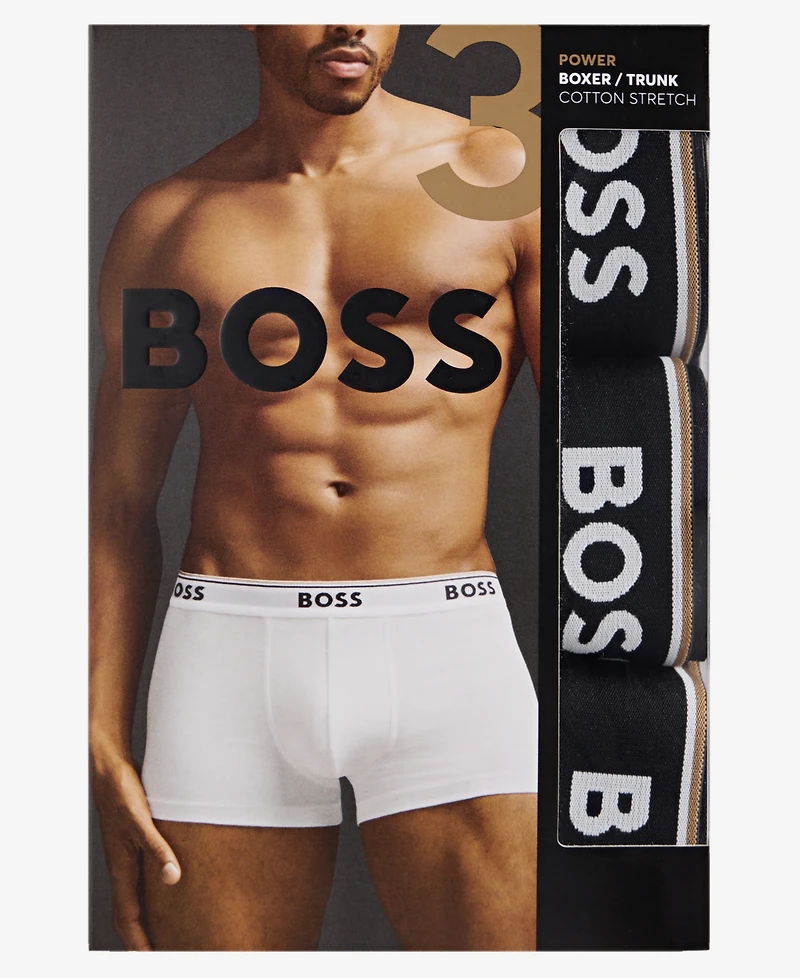 Boss by Hugo Men's Power 3-Pack Stretch Cotton Trunks