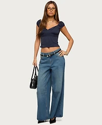 Edikted Womens Eugenia Pinstripe Top