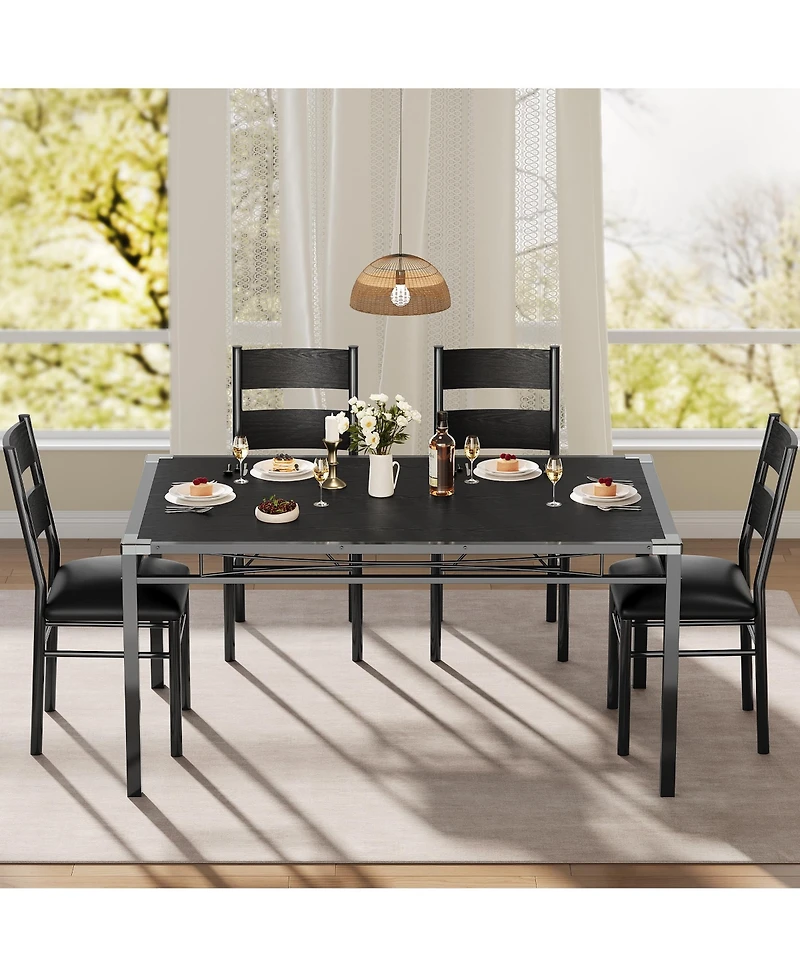 gaomon Dining Table Set for 4 with Upholstered Chairs, Dining Room Table Set for 4, for Kitchen, Apartment
