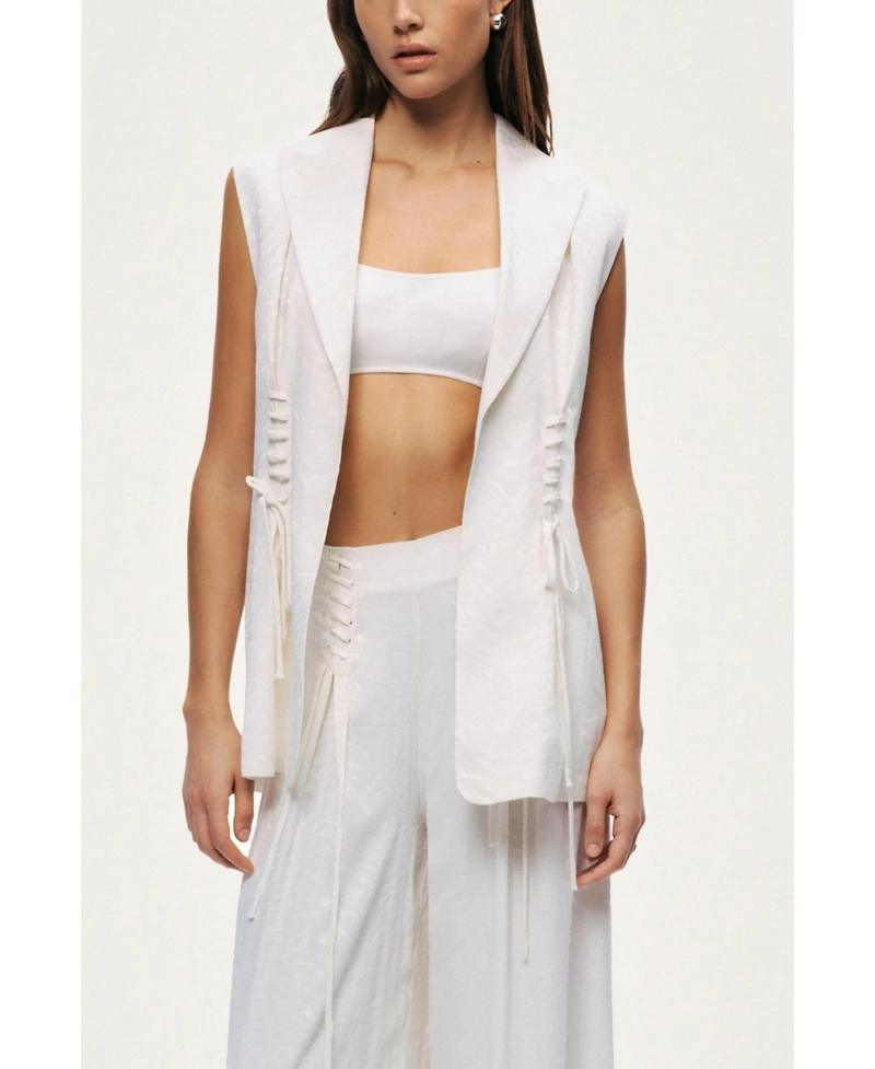 Nocturne Women's Lace-Up Waist Tailored Vest