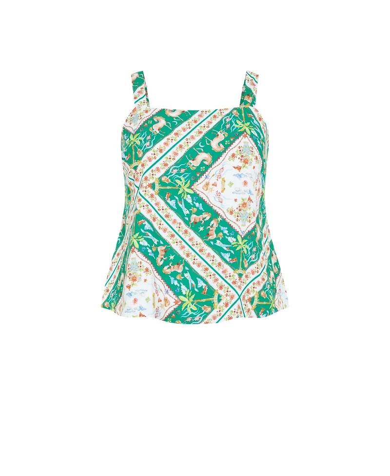 City Chic Women's Plus Jayla Prairie Print Top