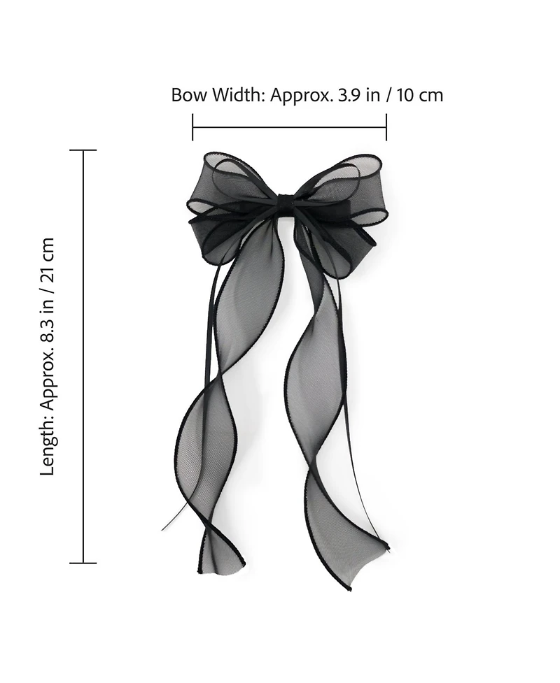 Puttisu Girls Organza Double Ribbon Clip Gift Set with Tin Case