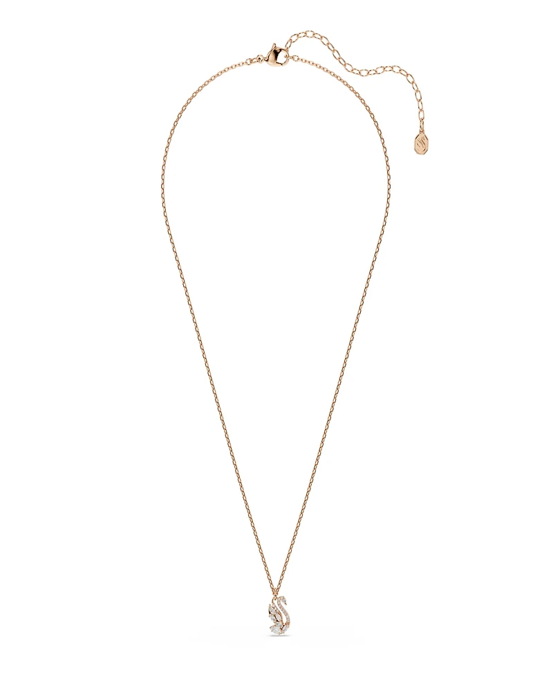 Swarovski Rose Gold-Tone Plated Swan Pendant Necklace