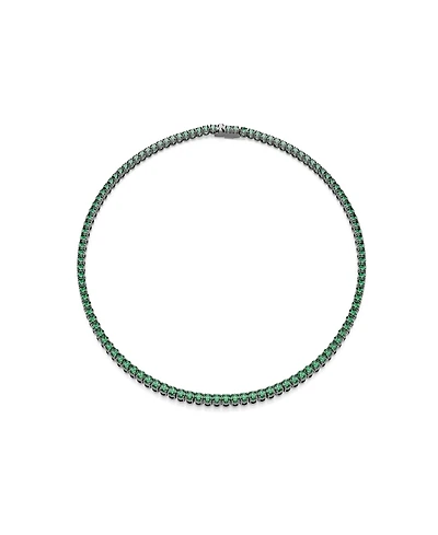 Swarovski Ruthenium-Plated Matrix Tennis Necklace