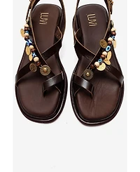 Forever & Always Shoes Women's Hush Leather Beaded Sandal