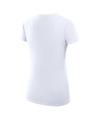 G-iii 4Her by Carl Banks Women's White New York Knicks Super-Slim Fit Lightweight Team Logo V-Neck T-Shirt
