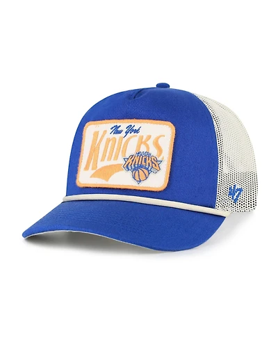 '47 Brand Men's Blue New York Knicks Emmett Heavy Twill Trucker Hitch Adjustable Hat