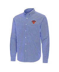 Antigua Men's New York Knicks Porter Woven Long Sleeve Button-Down Shirt