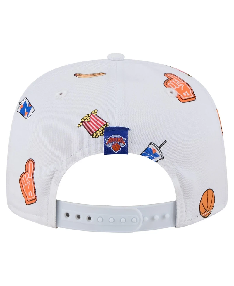 New Era Men's White New York Knicks Team Cheer Rope 19TWENTY Adjustable Hat