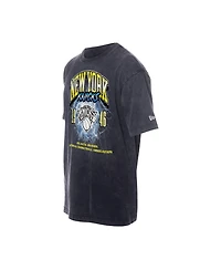 New Era Men's Black York Knicks Lifestyle Capsule Lightning Round Mineral Wash T-Shirt