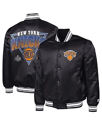 Starter Men's Black New York Knicks Triangle Full-Snap Varsity Jacket