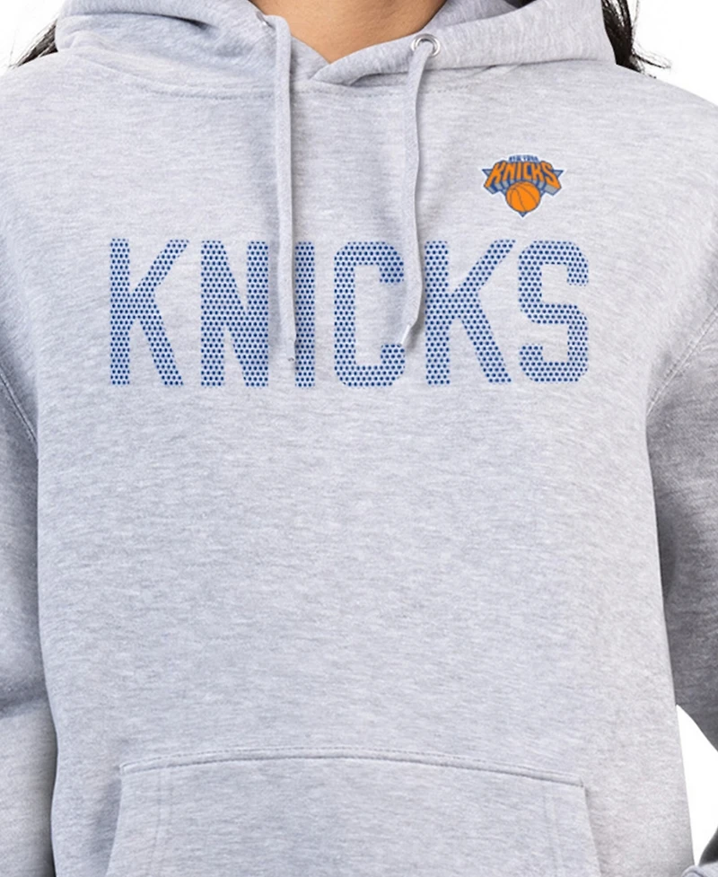 G-iii 4Her by Carl Banks Women's Heather Gray New York Knicks Dot Print Pullover Hoodie