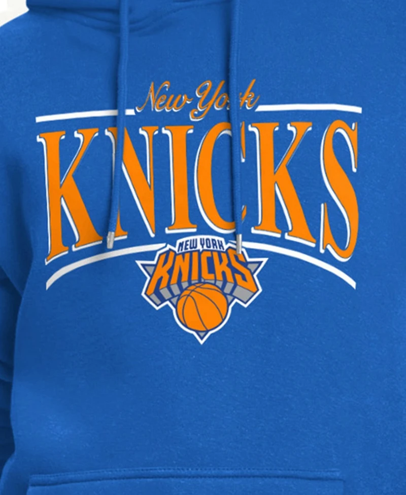 Starter Women's Blue New York Knicks Arch Stripe Fleece Hoodie