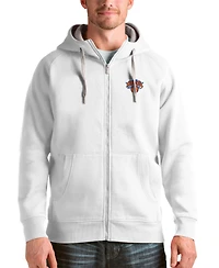 Antigua Men's White New York Knicks Logo Victory Full-Zip Hoodie