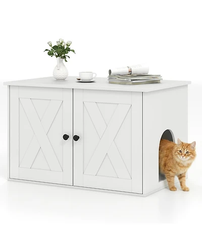 Cozito Hidden Cat Litter Box Enclosure Furniture with Divider