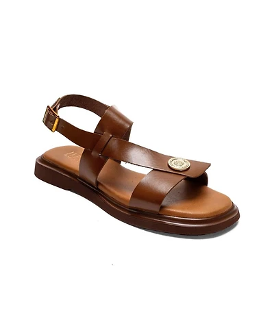 Forever & Always Shoes Women's Quella Leather Buckle Sandal