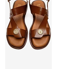 Forever & Always Shoes Women's Quella Leather Buckle Sandal