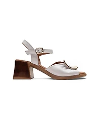 Forever & Always Shoes Women's Asha Leather Block Heel Sandal
