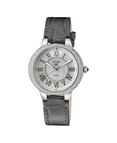 GV2 by Gevril Women's Astor Ii Swiss Quartz Diamond Hand made Italian leather Strap Watch