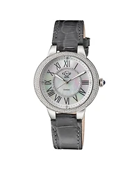 GV2 by Gevril Women's Astor Ii Swiss Quartz Diamond Hand made Italian leather Strap Watch