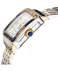 GV2 by Gevril Women's Bari Tortoise Swiss Quartz Diamond Two tone Ipyg/Ss Stainless Steel Bracelet Watch