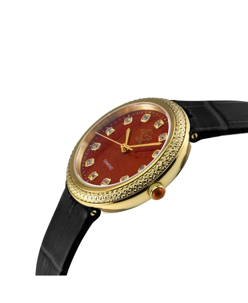 GV2 by Gevril Women's Arezzo Swiss Quartz Diamond Hand made Italian leather Strap Watch