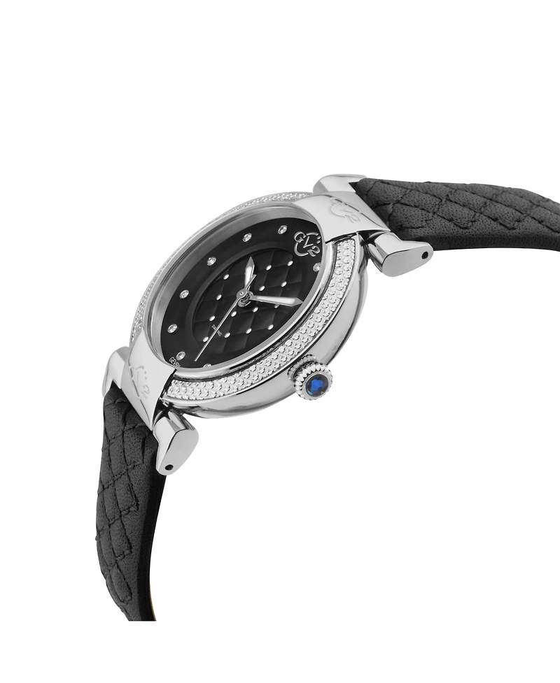 GV2 by Gevril Women's Berletta Swiss Quartz Diamond Leather Strap Watch
