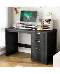 Vlsrka Computer Desk With File Drawers And Storage