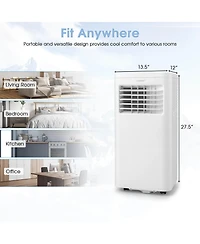 Costway 6000 Btu (10000 Btu Ashrae) Portable Air Conditioner 3-in-1 Ac Unit With Cool Dehum Fan Sleep Mode