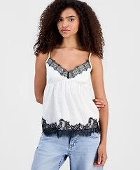 Madden Girl Juniors' Lace-Trim Satin Camisole