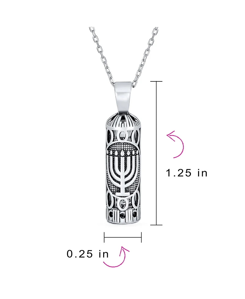 Bling Jewelry Hanukkah Magen Judaic Star Of David Magen Parchment Mezuzah Pendant Kabbalah Necklace Bat Mitzvah Sterling Silver