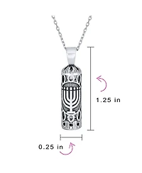 Bling Jewelry Hanukkah Magen Judaic Star Of David Magen Parchment Mezuzah Pendant Kabbalah Necklace Bat Mitzvah Sterling Silver