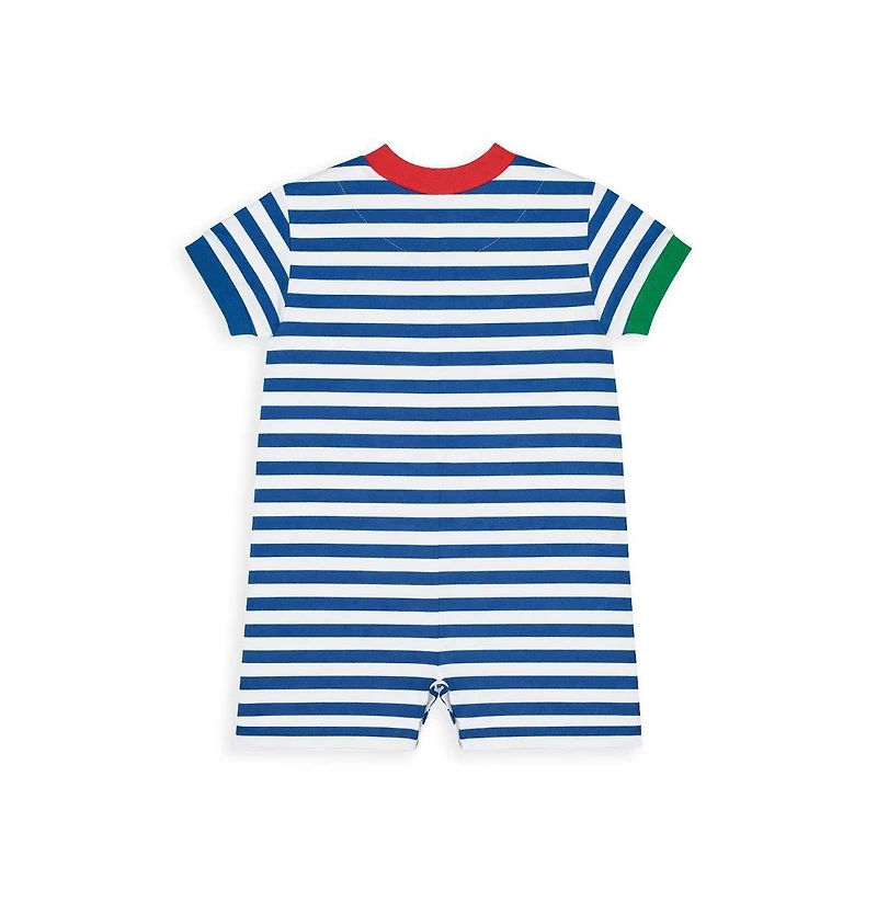 Florence Eiseman Baby Boy Stripe Knit Shortall With Sailboat