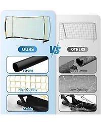 Xo 5-in-1 Soccer Goal 7x5 Ft, Portable Rebounder Net with Steel Frame, Easy Setup Soccer Training Goal for Backyard