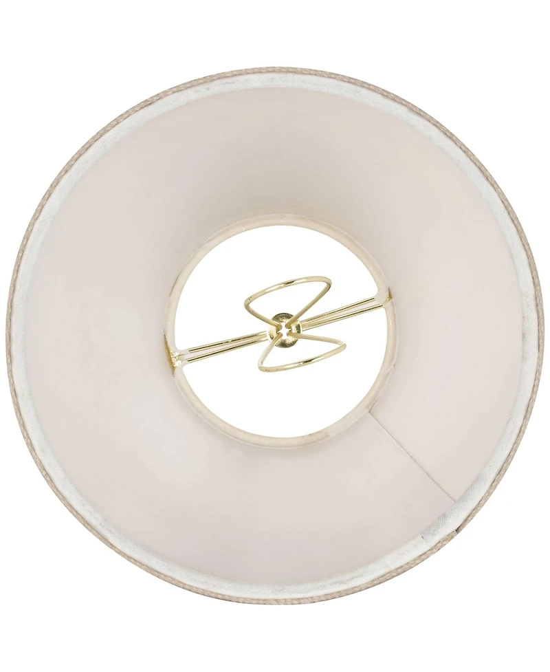 Springcrest Set of Empire Chandelier Lamp Shades Beige Linen Small 3" Top x " Bottom x 5" High Candelabra Clip-On Fitting