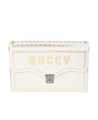 Pre-Owned Gucci x Sega Mystic White Star Printed Calfskin Guccy Portfolio Clutch