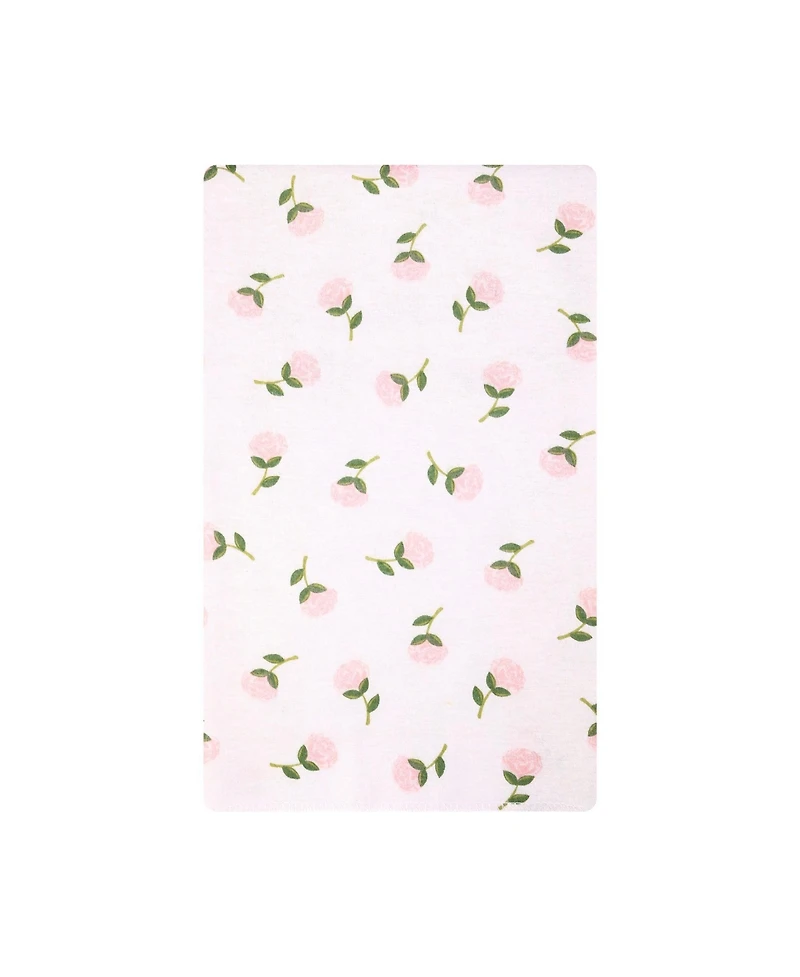 Hudson Baby Girl Cotton Poly Flannel Burp Cloths, One Size