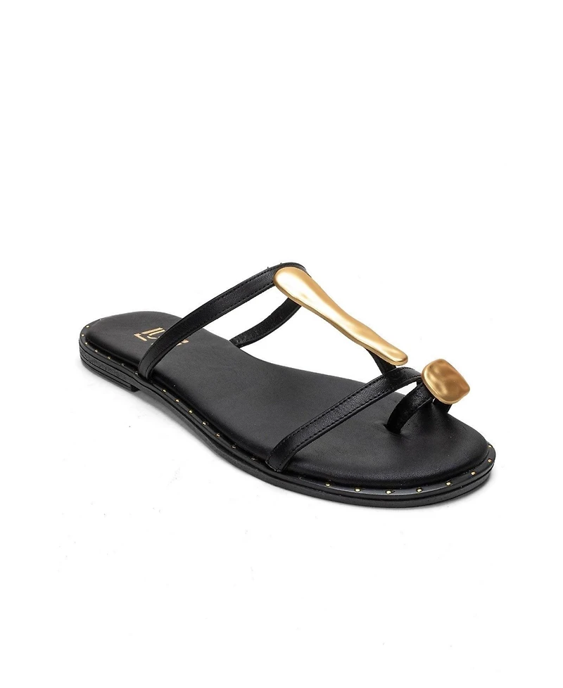 Forever & Always Shoes Women's Tessa Leather Thong Sandals