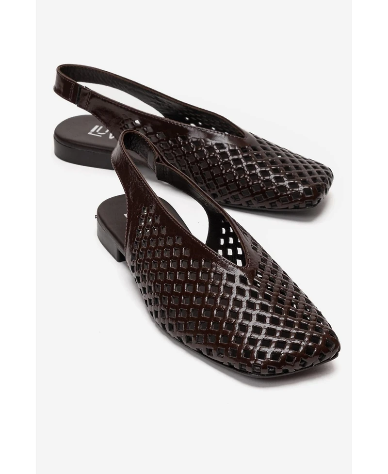 Forever & Always Shoes Women's Delizia Leather Slingback Shoe