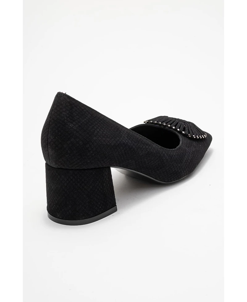 Prologue Shoes Velora Buckle Square Toe Block Heel Pump