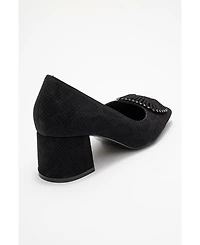 Prologue Shoes Velora Buckle Square Toe Block Heel Pump