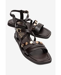Forever & Always Shoes Poole Leather Multi Strap Sandal