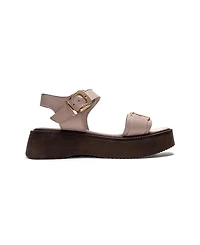 Forever & Always Shoes Women's Lone Leather Platform Sandal