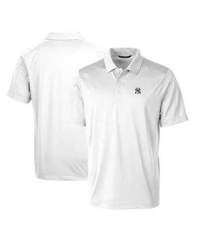 Cutter & Buck Men's White New York Yankees Prospect Textured Stretch Big Tall Polo Shirt