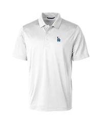 Cutter & Buck Men's White Los Angeles Dodgers Prospect Textured Stretch Big & Tall Polo Shirt