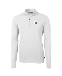 Cutter & Buck Men's White Los Angeles Dodgers Virtue Eco Pique Quarter-Zip Pullover Sweatshirt
