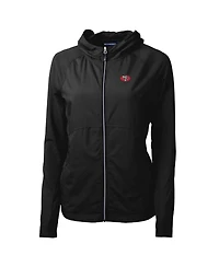 Cutter & Buck Women's Black San Francisco 49ers Throwback Logo Adapt Eco Knit Hybrid Full-Zip Hoodie