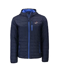 Cutter & Buck Men's Navy Los Angeles Dodgers Cooperstown Collection Rainier PrimaLoft Eco Full-Zip Hooded Jacket