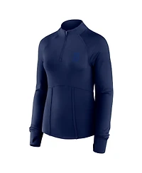 Fanatics Women's Navy Boston Red Sox Elements Raglan Tri-Blend Quarter-Zip Sweatshirt